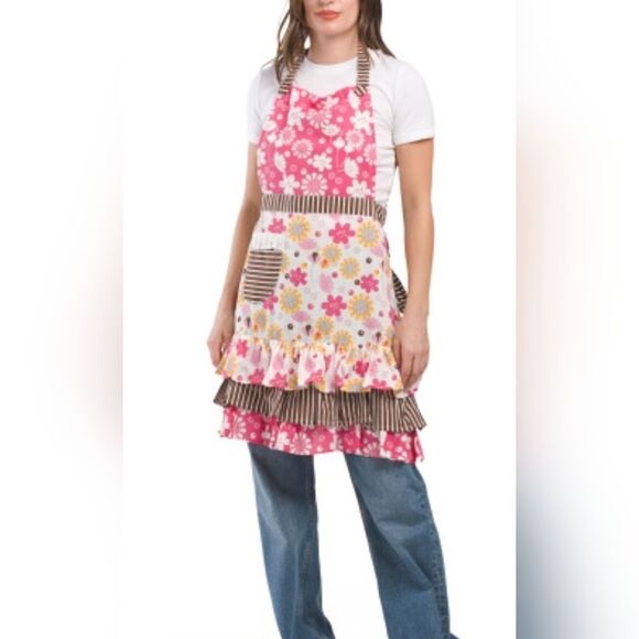 Kaf Home Bloomer Floral Ruffled Apron - Picture 1 of 5